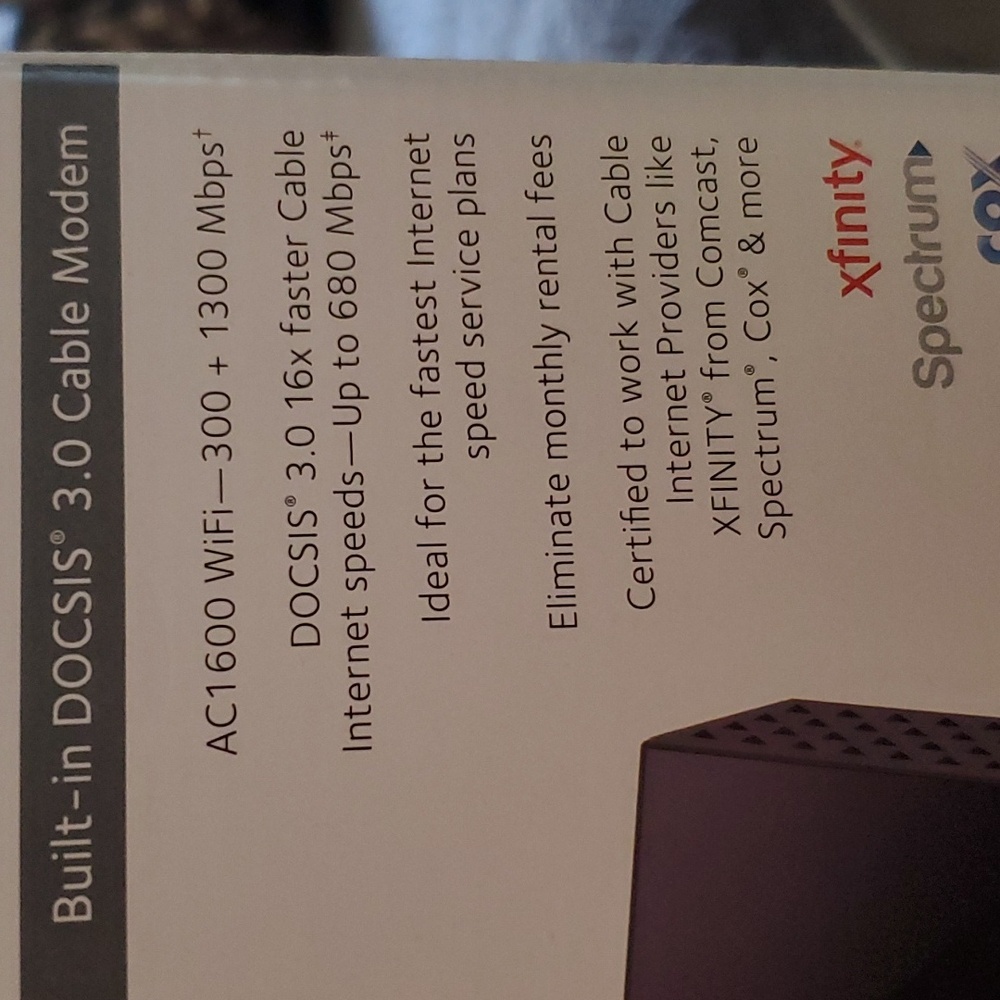 NEW Netgear AC 1600 WiFi Cable Modem Router - Picture 2 of 7